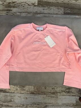 The Fifth Label Pink Cropped Long Sleeve Top NWT Blush Athleisure Sweatshirt Med